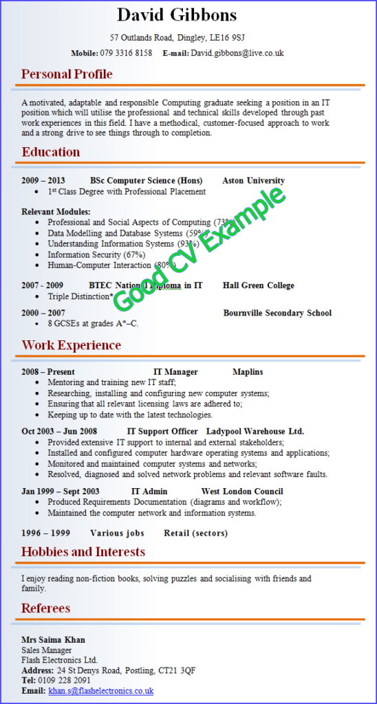 how to make a great cv uk
